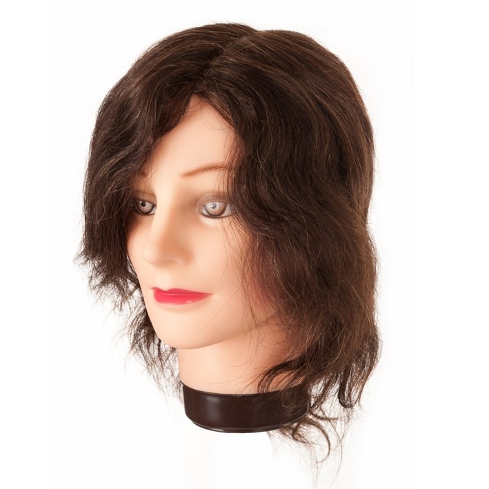 cabeza maniqui cabello natural 20-30cm
