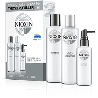 Kit Nioxin Sistema 1 para cabello sin tratar con pérdida de densidad ligera 