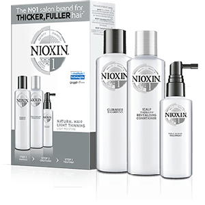 Kit Nioxin Sistema 1 para cabello sin tratar con pérdida de densidad ligera 