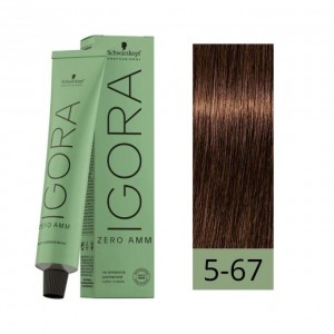 Schwarzkopf - Tinte Igora ZERO AMM (Sin Amoniaco) 5-67 Castaño Claro Marrón Cobrizo 60 ml